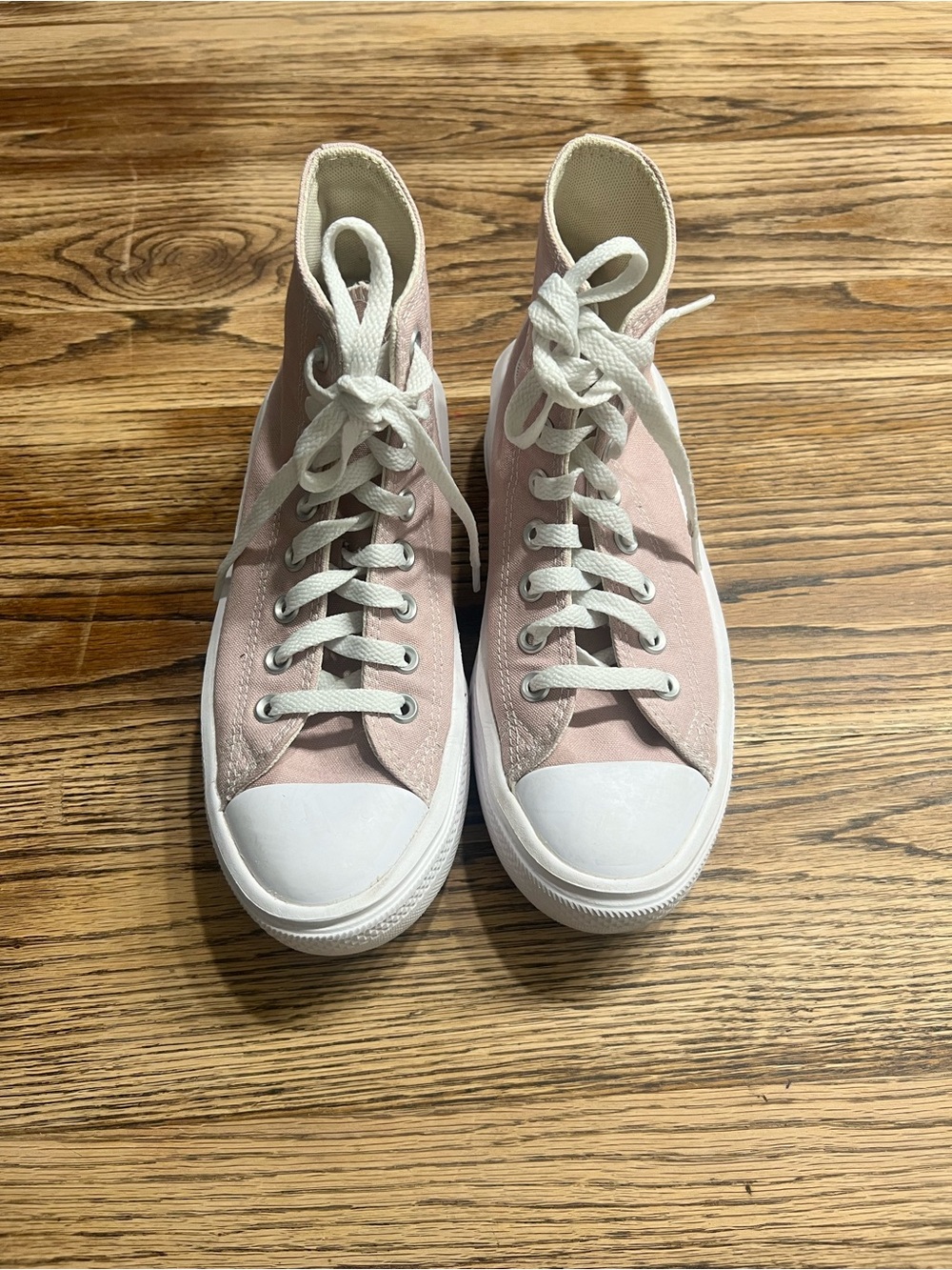 Converse Pink High-Top Canvas Sneakers with White Soles